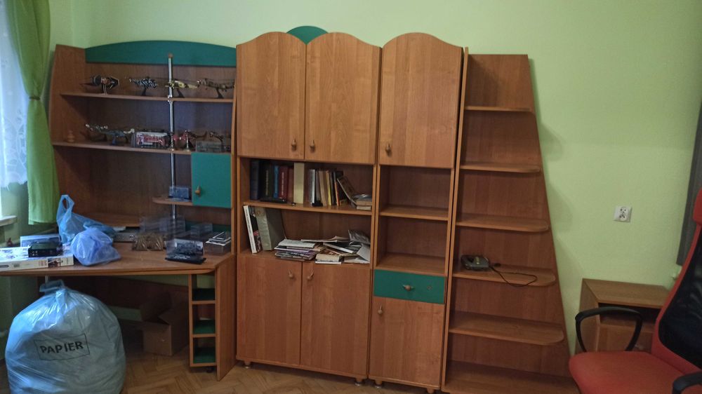 Regał młodzieżowy kolor olcha duże rozkładane biurko