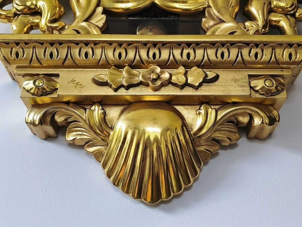 Zegar kartelowy - Svenskt Runa - zdobiony gryfami - złocony .