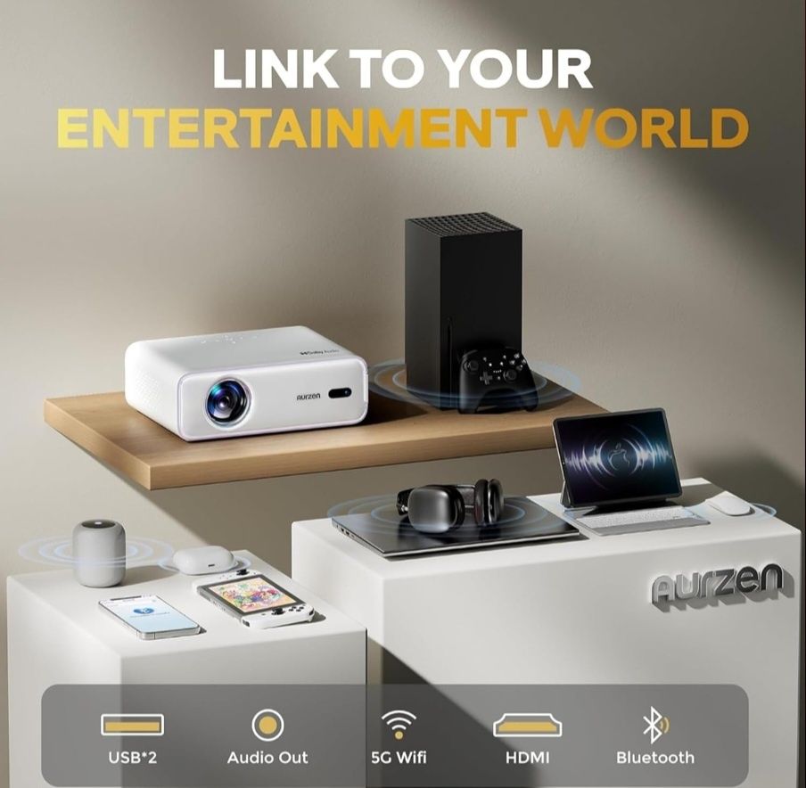 Проектор Aurzen EAZZE D1 Full HD Wi-Fi Bluetooth Smart TV