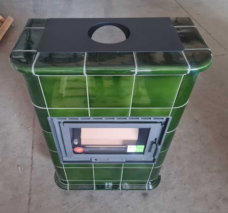 Piec kaflowy wolnostojący ROMA 13kW zielony - NOWY