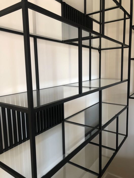 Regały metalowe loftowe, 3 sztuki, stan bardzo dobry
