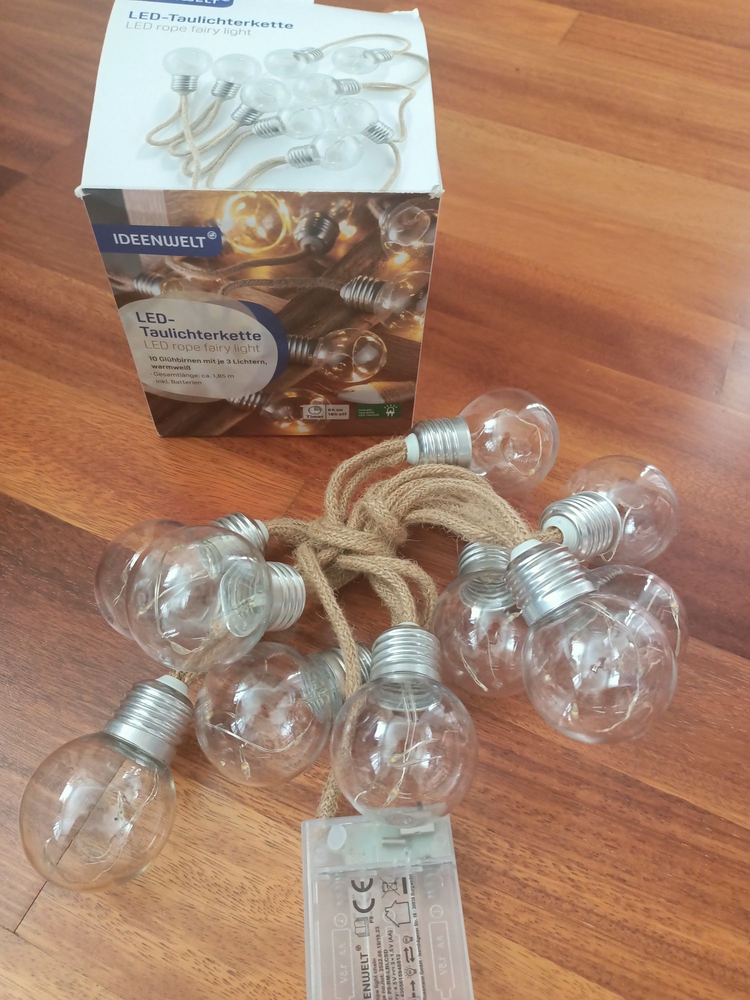 Girlanda Boho sznurek żarówki LED+timer