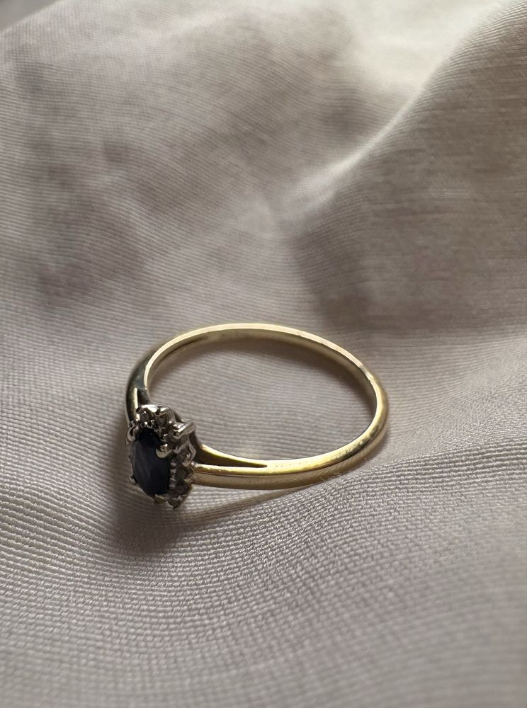 Pierścionek zaręczynowy Briju rozmiar 13 złoto 585 szafir i diamenty