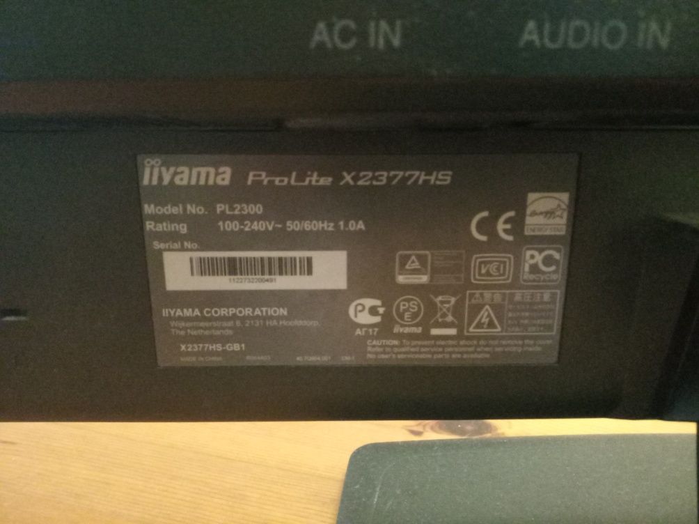 Monitor prolite x2377hds 1080p 23" 60hz