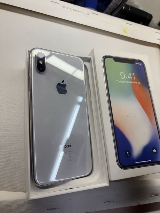 Продам телефон apple iPhone X 256Gb white 73%