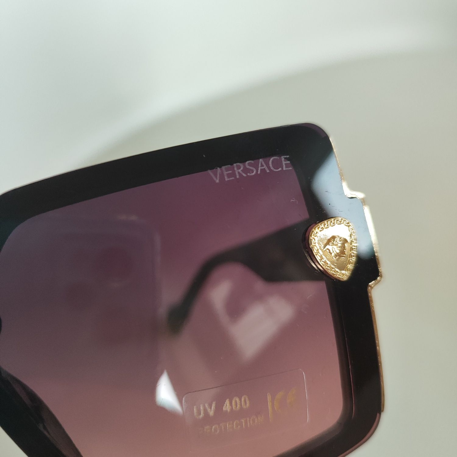 Okulary damskie okularki UV400 ochrona Versace brązowe różowe