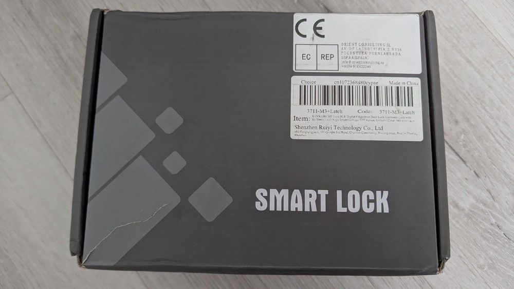 Розумний біометричний дверний замокTUYA RAYKUBE M3 blue ручка
