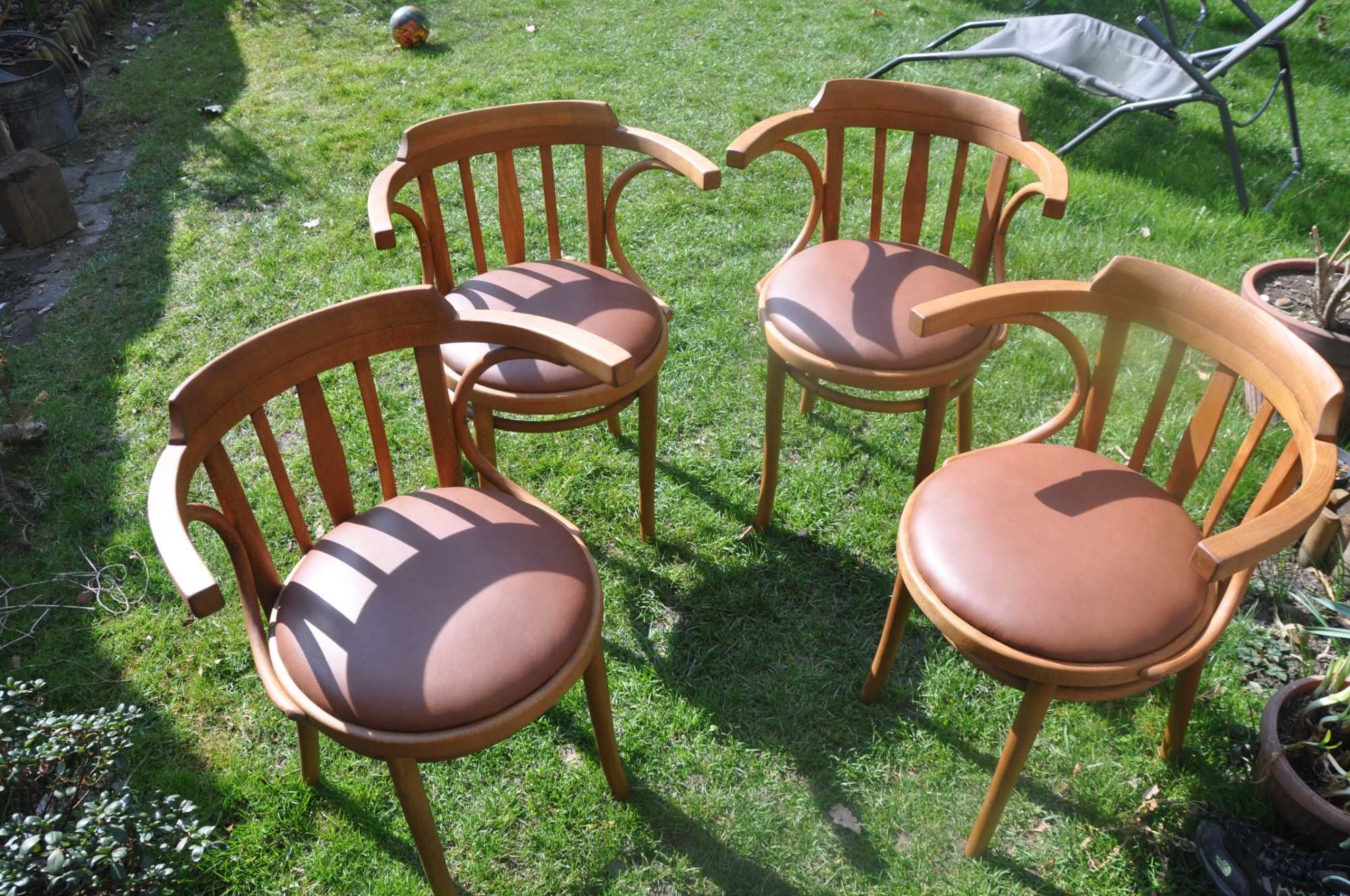Retro krzesła gięte tapicerowane - Thonet - 4 sztuki