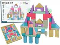 Drewniane klocki pastelowe Zamek 55el. Leantoys