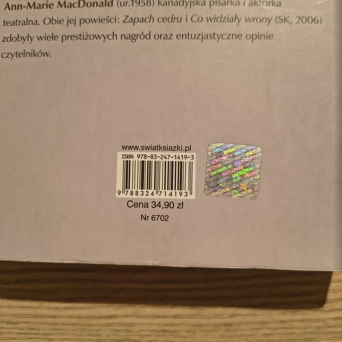 Książka Zapach cedru Ann-Marie MaxDonald