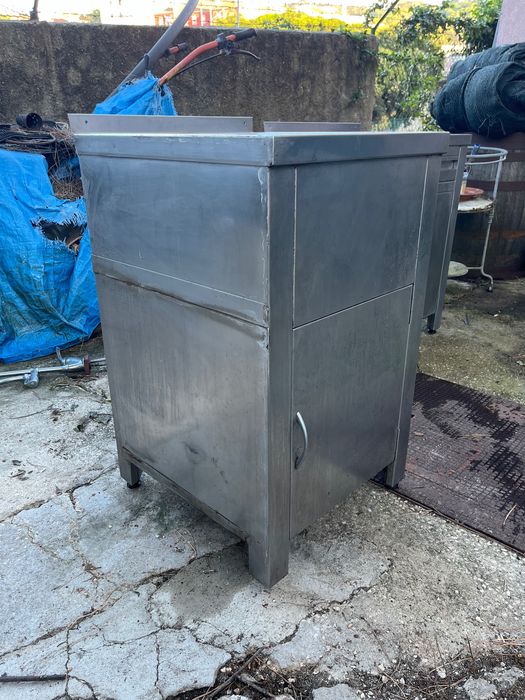 Armário lavatório inox rectangular vertical - 90cm x 53,5cm x 57cm