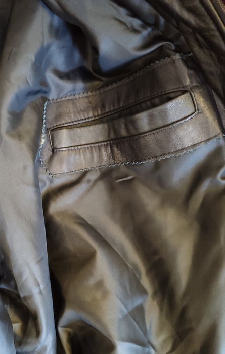 Casaco/Caveada de motard em pele preto - Tamanho XXXL