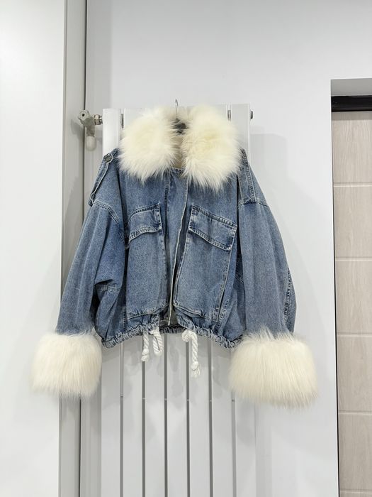 Джинсовая куртка с мехом женская куртка зимняя жіноча куртка