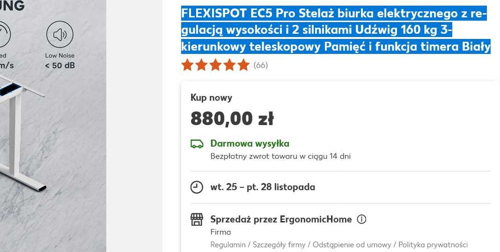 Stelaż z regulowaną szerokością pod burko