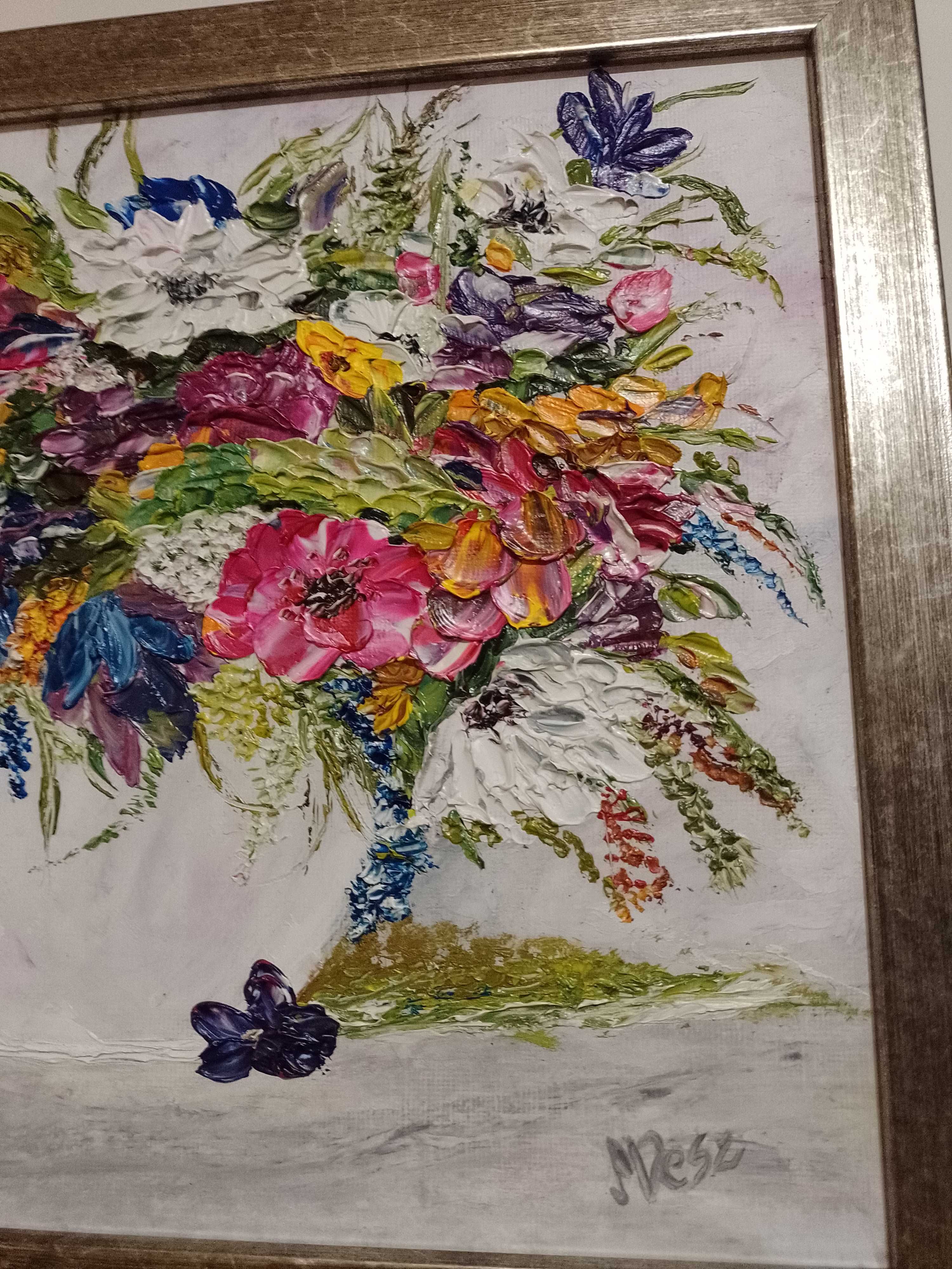 Obraz olejny w ramie 33,5 x 27,5 cm.