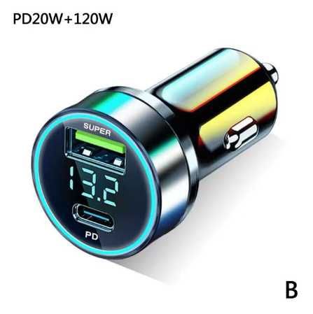 Автомобильное зарядное устройство USB, Type-C в прикуриватель