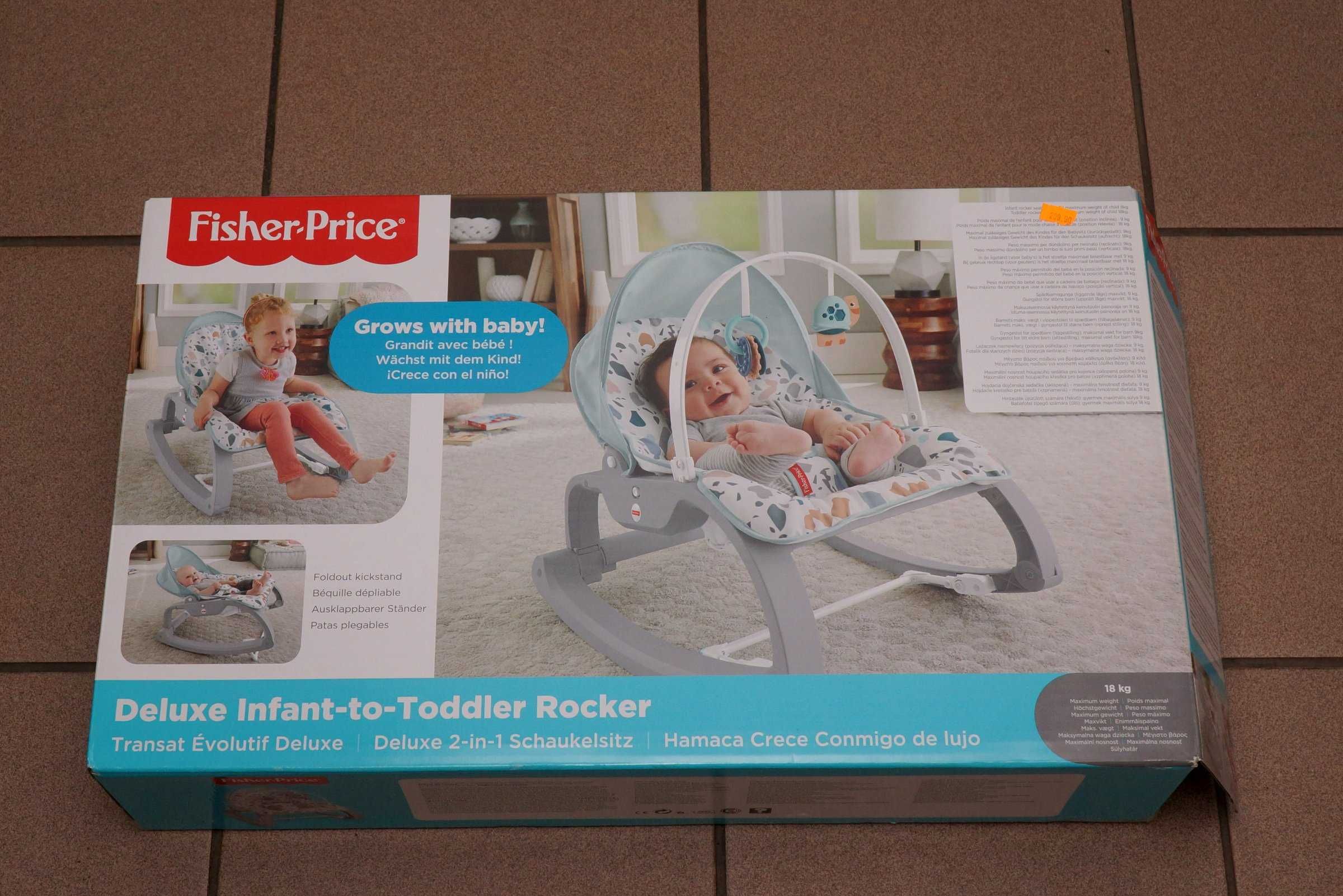 Bujaczek -leżaczek Fisher Price do 18 kg pastelowo niebieski+ wibracje