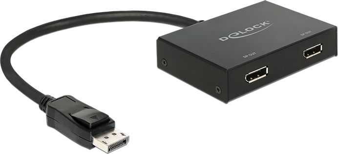 Delock  87665 Splitter DisplayPort 1.2 na dwa monitory DisplayPort DP