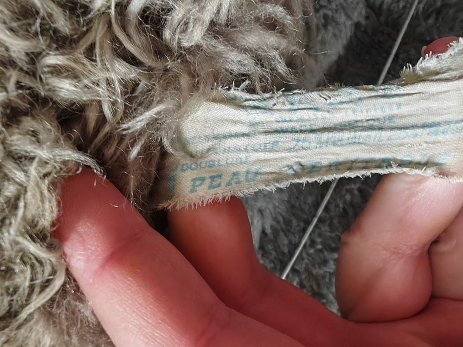 Kożuch skórzany szary PRL