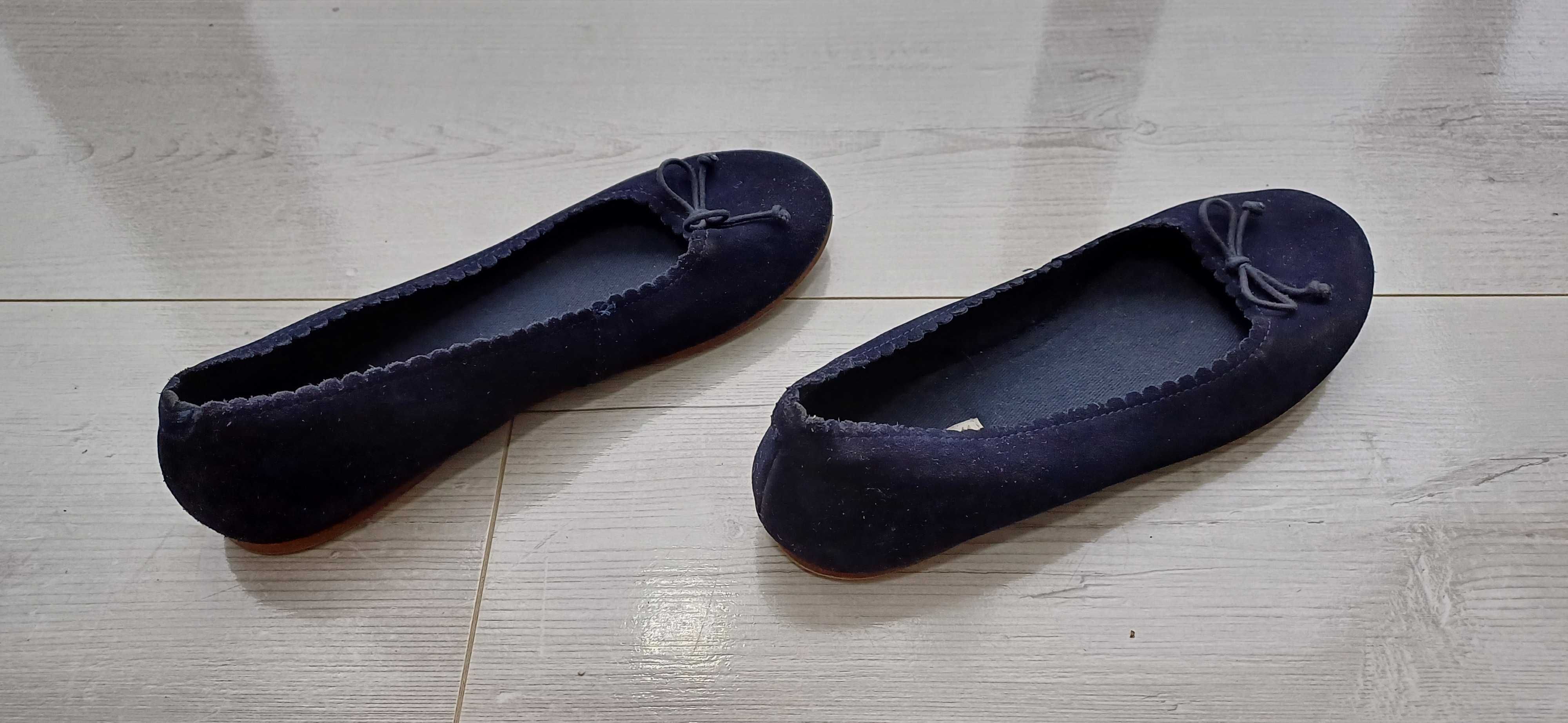 Półbuty Buty Wiosenne Jesienne Letnie Baleriny Granatowe 37 H&M Wysyłk