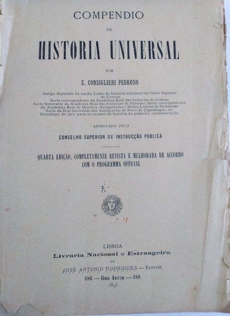 Compêndio de História universal, 1895.