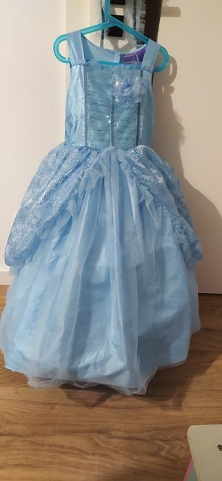 R. 116 piękna balowa niebieska sukienka, strój, przebranie księżniczki