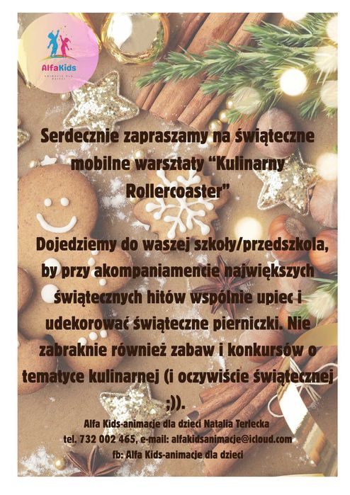 Mobilne warsztaty dla dzieci "Kulinarny Rollercoaster"