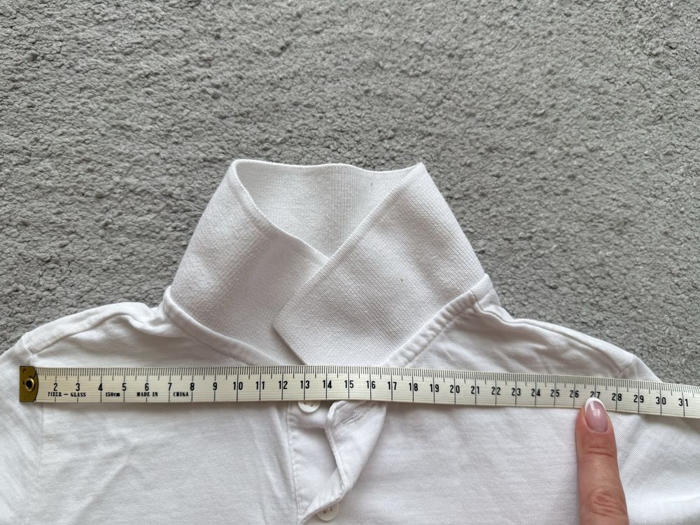 Biała koszulka polo H&M białe polo, polówka, t-shirt z kołnierzykiem