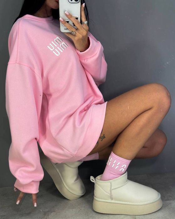 Жіноче худі і носкі теплі рожева та корічнева зіма худі