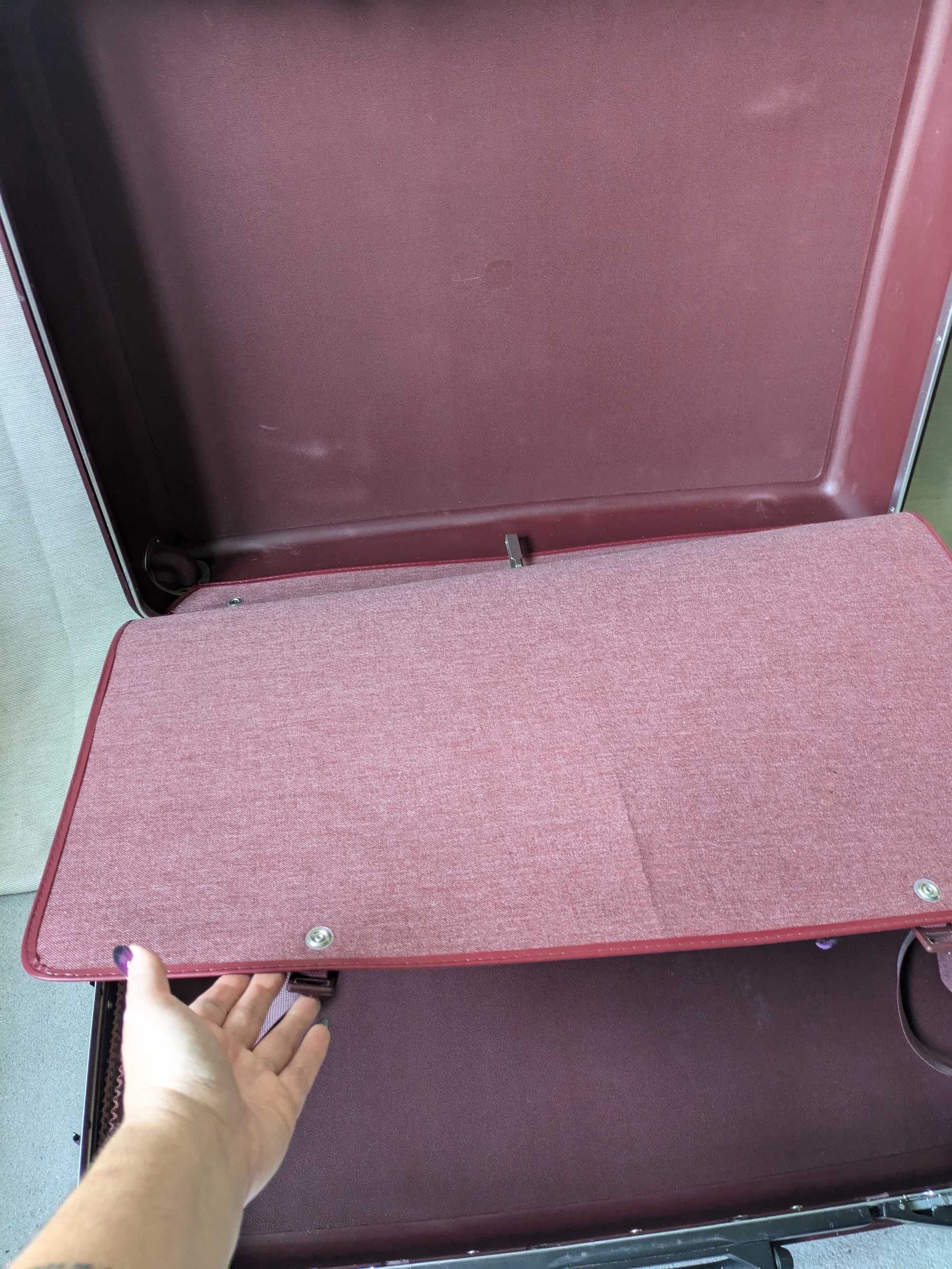 Vintage Samsonite Mala de Viagem Vermelha Hardshell Hardcase Belgium