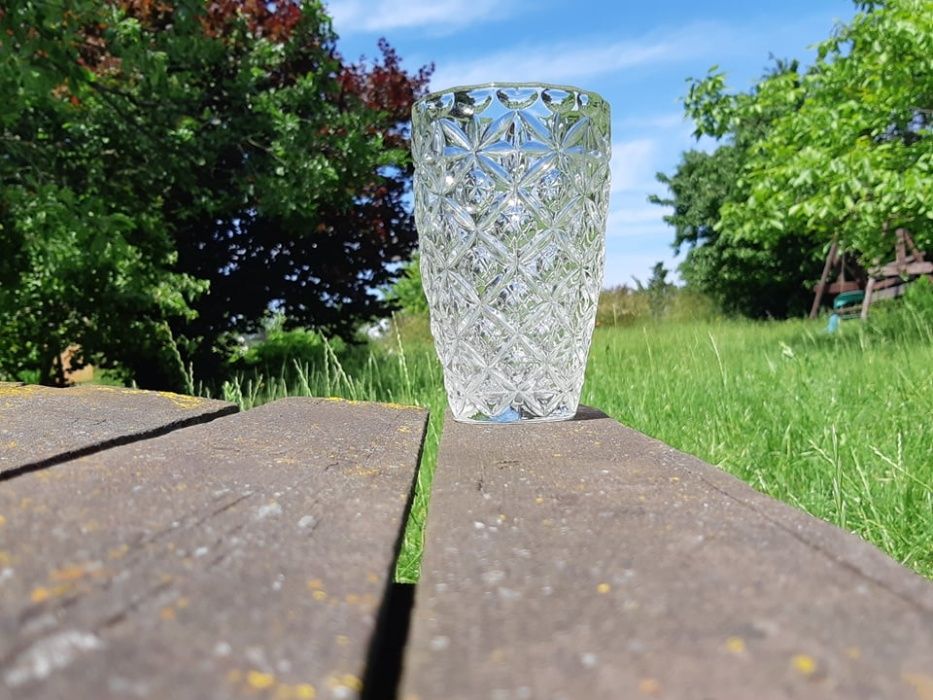 WAZON HORTENSJA * szkło dekoracyjne * szklany wazon 16 cm