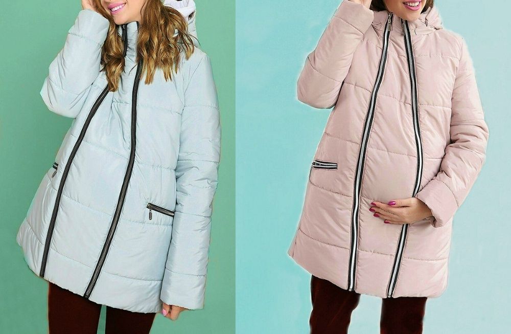 Теплая куртка со вставкой для беременных