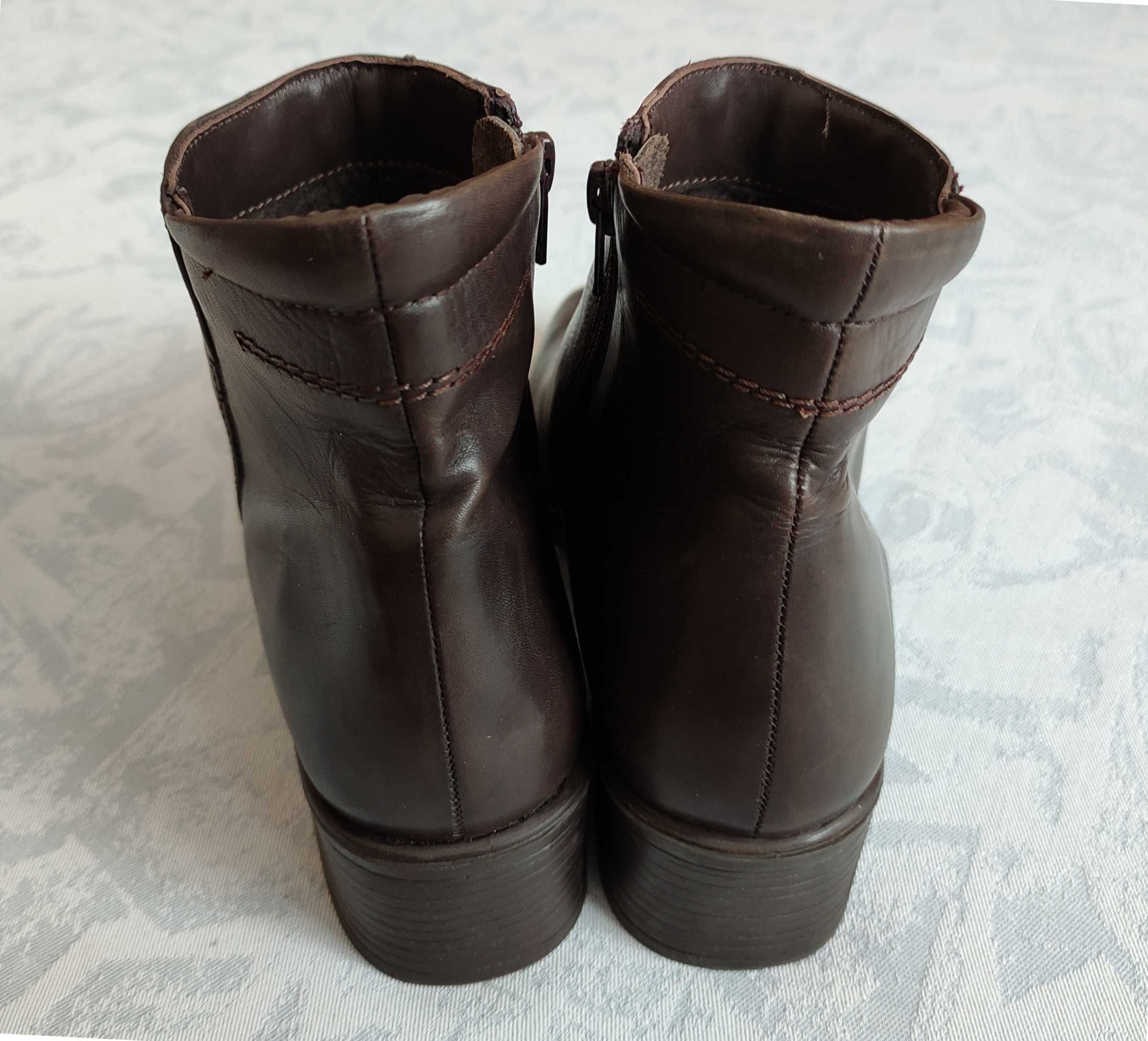 Новые кожаные ботинки осенние р39 женские шкіряні черевики осінні