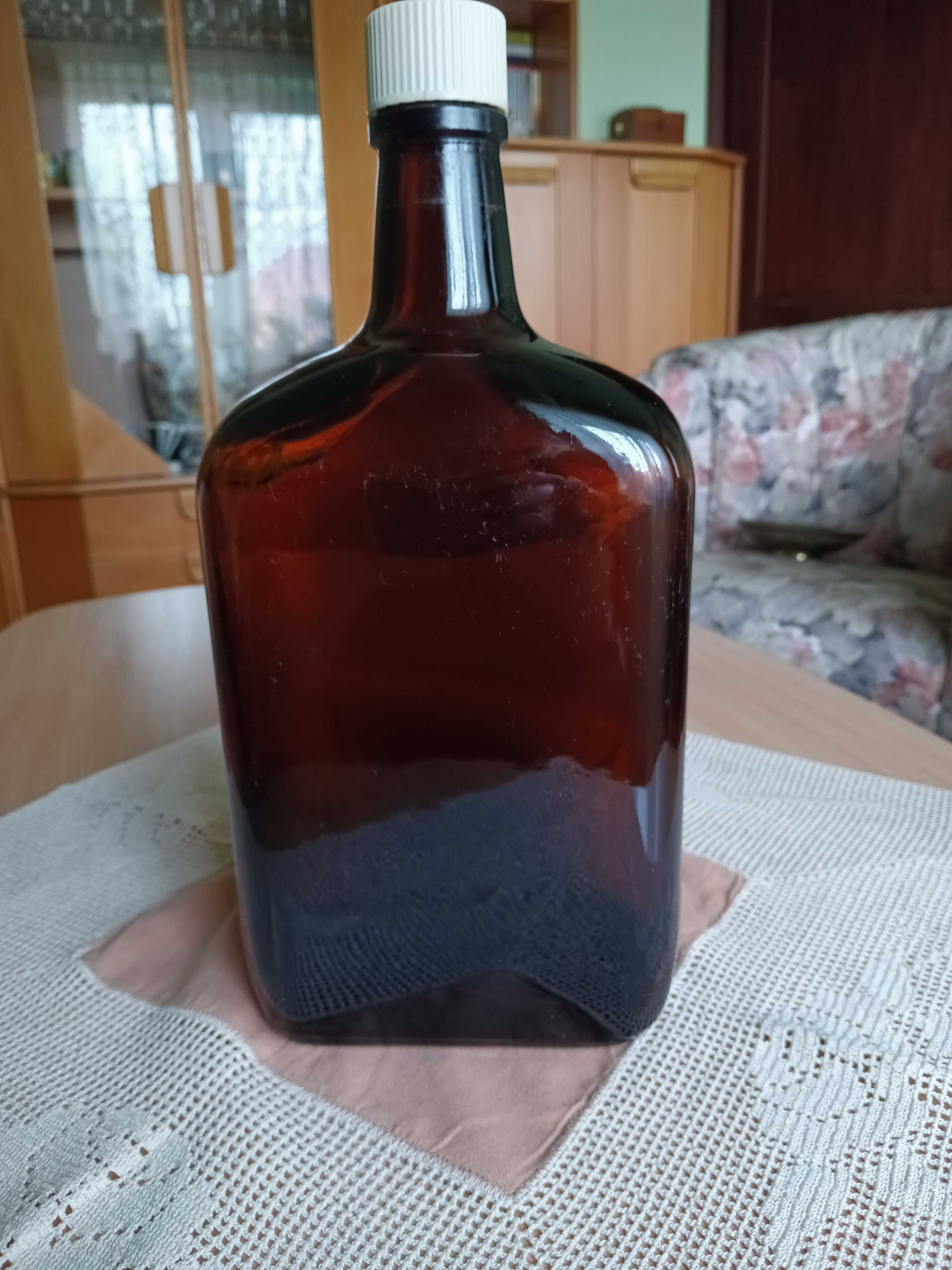 Duża butelka kolekcjonerska z ciemnego szkła pojemność 3 litr