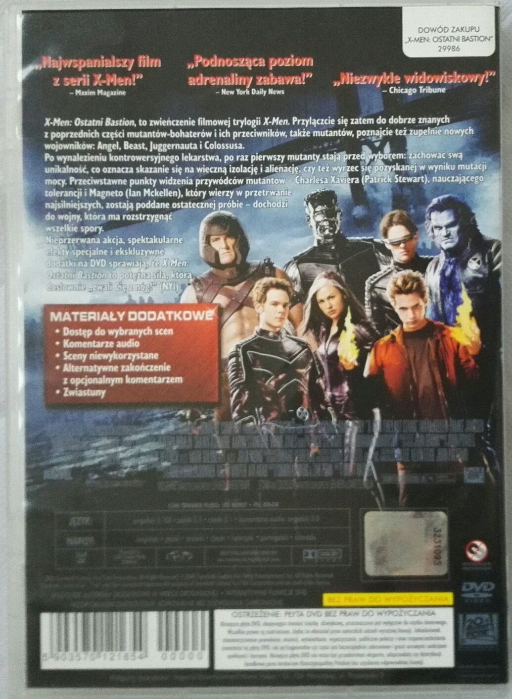 "X-MEN Ostatni bastion" / "Last Stand" DVD lektor i napisy PL