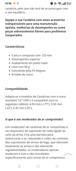 Moderador de ruido FX 1/2 UNF