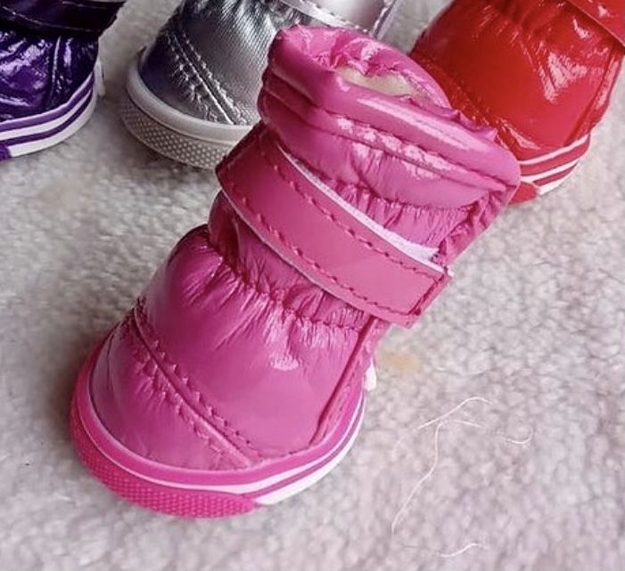 Взуття для малих собачок, чорні рожеві, сині.