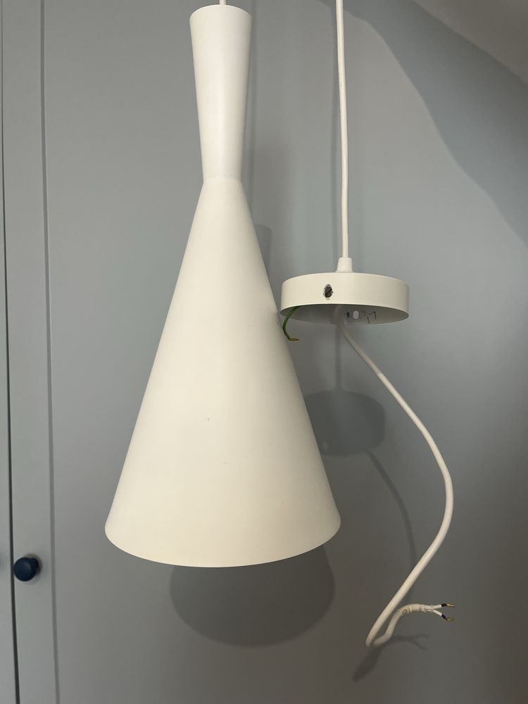 2 lampy wiszące biało-złote
