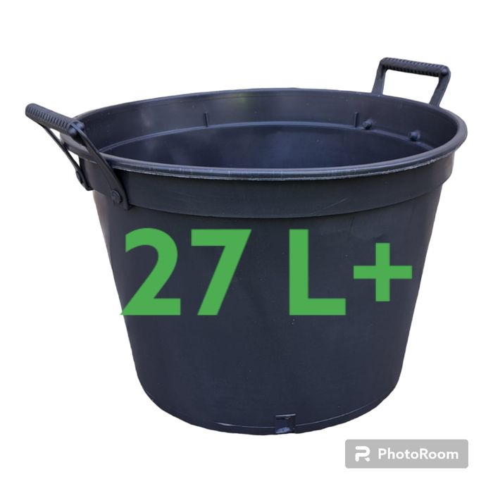 Doniczki produkcyjne 27 L z uchwytami zanitowanymi na stałe 40cm
