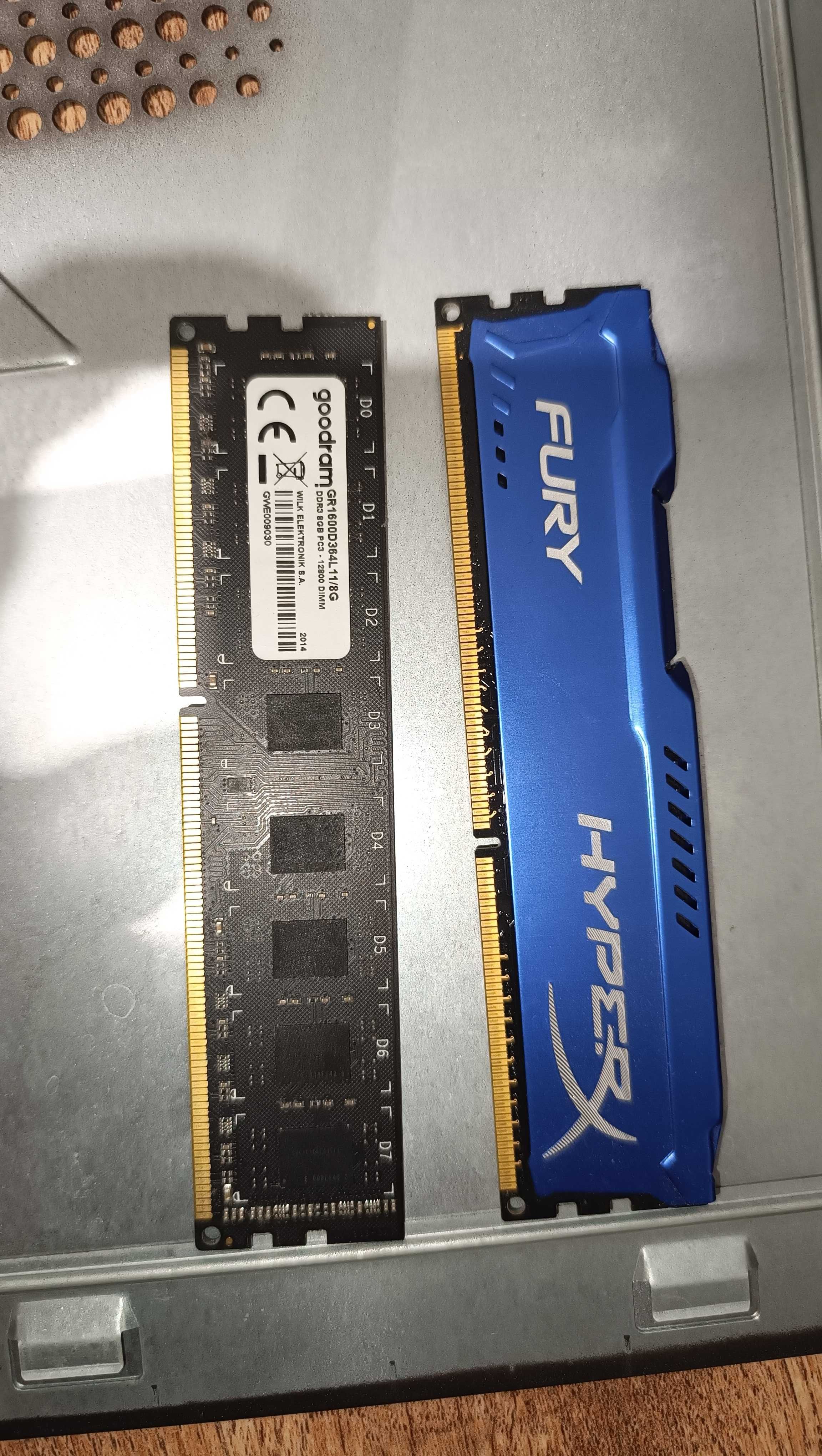 Pamięć RAM GoodRam 8GB i Kingston Fury 4GB DDR3