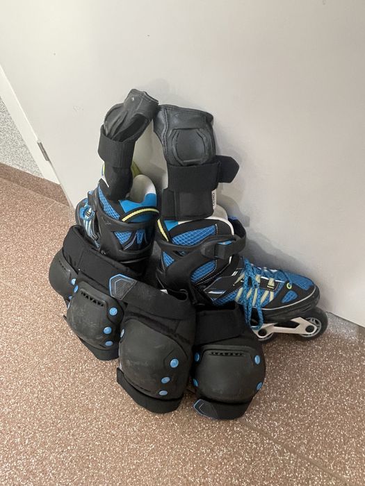 Rolki Oxelo Fit jr 5 Niebieskie + Ochraniacze Gratis