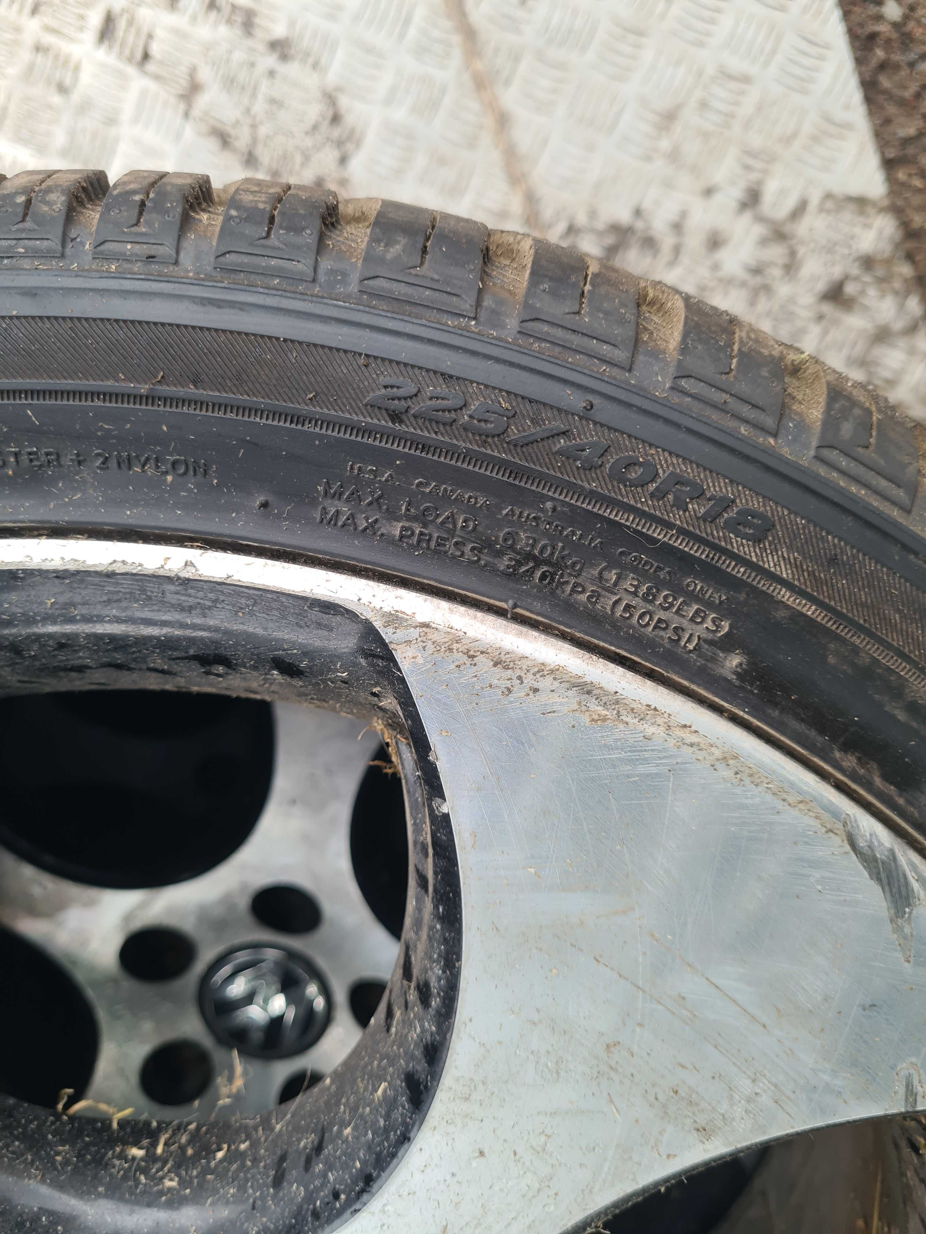 VW Golf V GTI felga aluminiowa 7.5x18H2 ET51 opona 225/40 R18