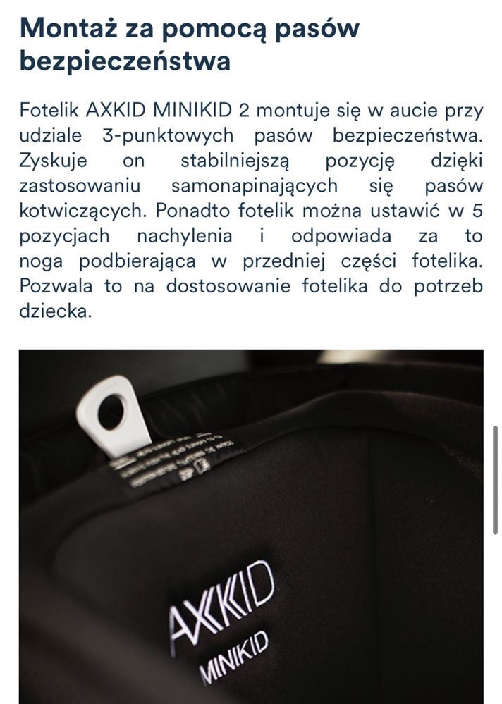 Fotelik samochodowy Axkid Minikid 2