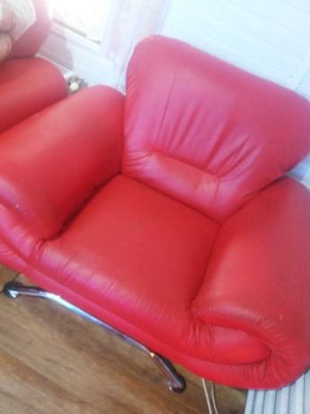 Fotel skórzany czerwony