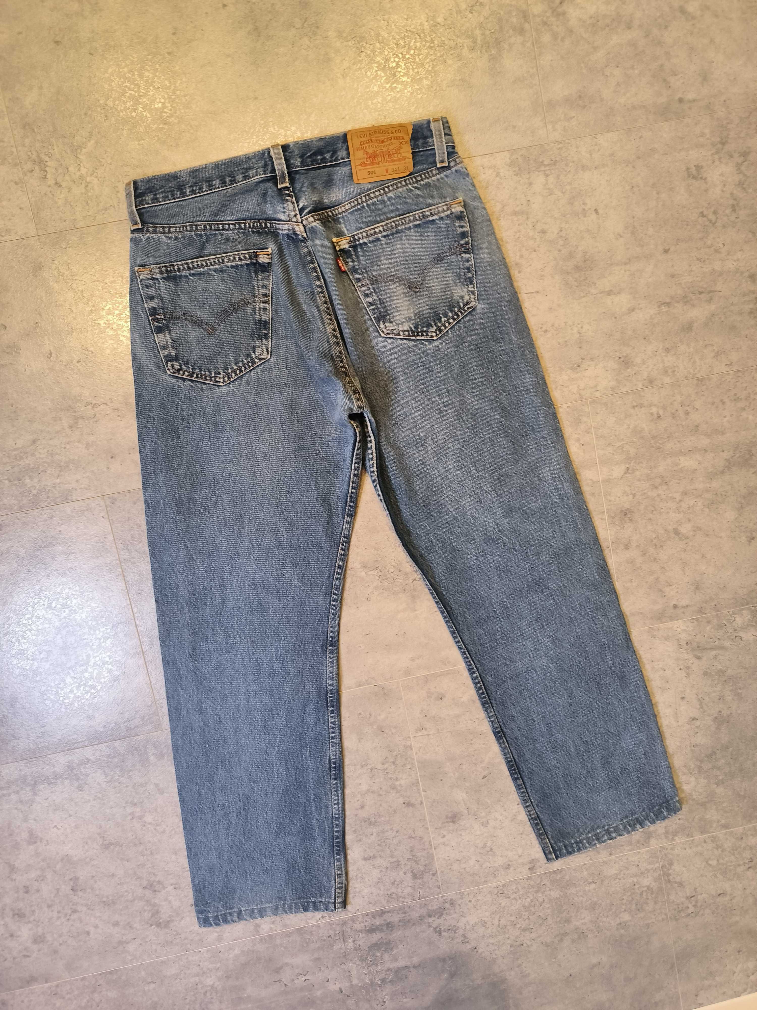 Levi's Spodnie Dżinsowe Jeansy 501 Levis Niebieskie