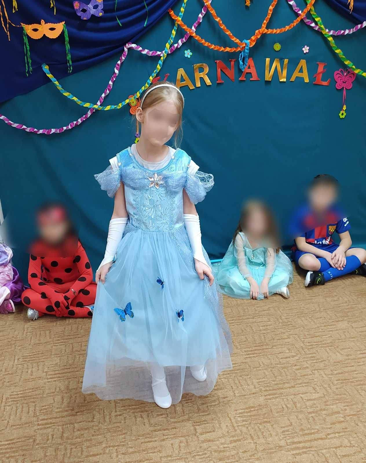Sukienka przebranie kopciuszek Cinderella r. 134-150 tiul