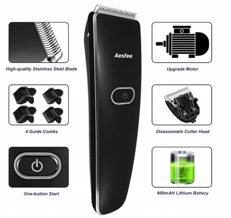 2 w 1 Bezprzewodowa maszynka do strzyżenia włosów, trymer.