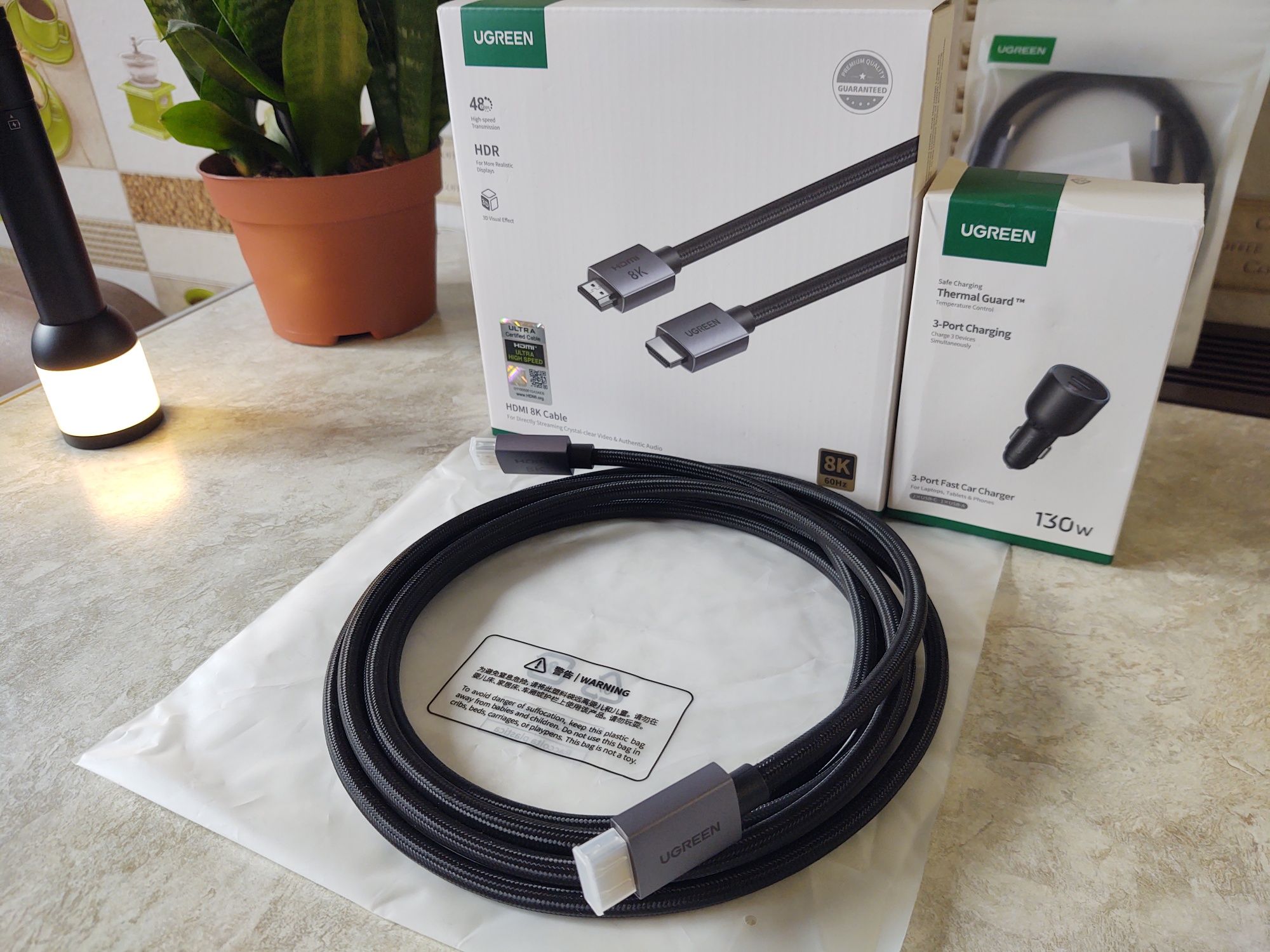 HDMI Switch, Ugreen CM311 з кабелем 1м, 2 In 1, 4K, Сплітер, Спліттер
