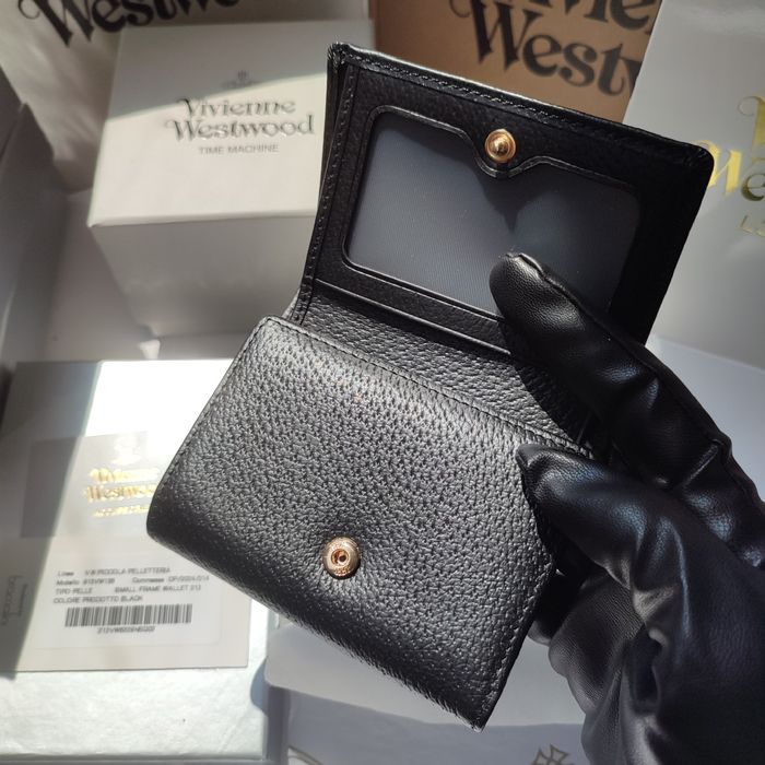 Оригінал Vivienne Westwood гаманець шкіряний чорний глянець монетниця