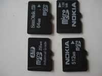 karty pamięci micro SD 64,128,256 lub 512 mb